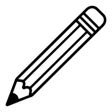 Keskinleştirilmiş kalemle silgi çizilmiş siyah beyaz bir çizgi. Kalem çapraz açılıdır..