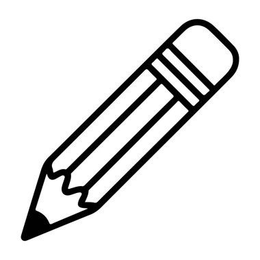 Klasik ahşap kalemle silgi çizilmiş siyah beyaz bir çizgi. Kalem açılı ve kullanıma hazır görünüyor..