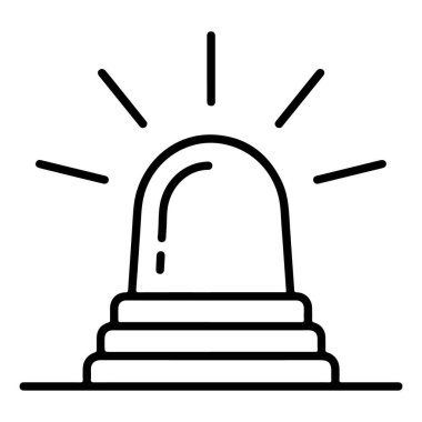 Işık huzmesi yayan bir siren ya da acil durum feneri çizimi. Temiz ve modern tasarım.