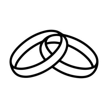 Birbirine kenetlenmiş iki halkanın basit siyah beyaz çizimi bağlılığı, evliliği ve sonsuz birlikteliği simgeliyor..
