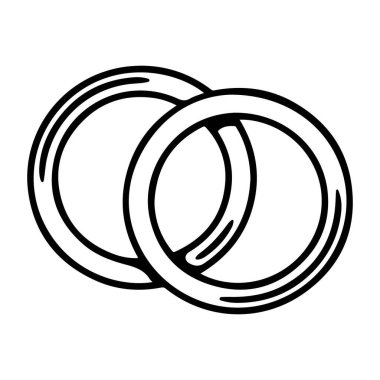 İki basit, el yapımı yüzük birbirine dolanmış, ortaklığı, aşkı ve sonsuz bağı sembolize eder. Bu grafik birlik ve bağlılığı temsil ediyor.