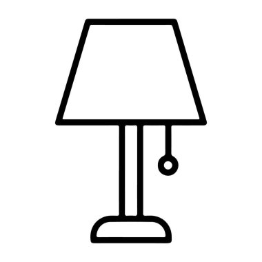 Klasik masa lambasının tasarım projeleri için mükemmel bir minimalist çizgisi çizimi..