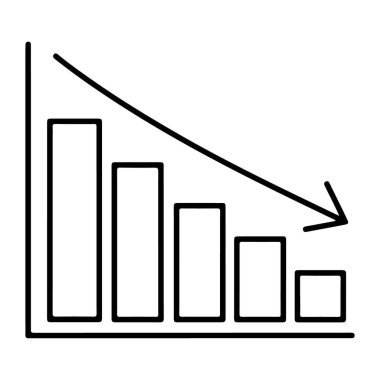 Çubuk çizelgesinin soldan sağa doğru yüksekliği azalan basit bir çizimi, aşağı yönlü eğilimi gösterir.