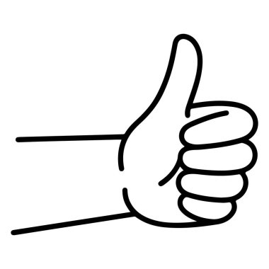 Minimalist siyah-beyaz bir çizgi, onay veren, onay veren ya da anlaşma yapan bir eli resmediyor.