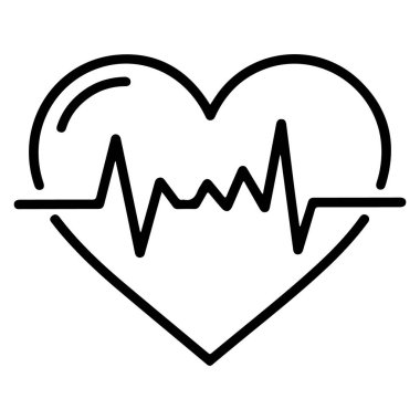 Sağlığı ve hayatı temsil eden, içinden kalp atışı çizgisi geçen basit bir siyah beyaz çizgi..