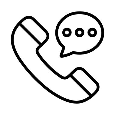Üzerinde konuşma balonu olan basit bir telefon hattı çizimi..