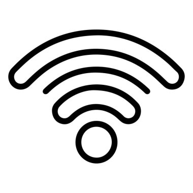 Kablosuz internet bağlantısını temsil eden bir kablosuz internet sembolünün minimalist çizimi.