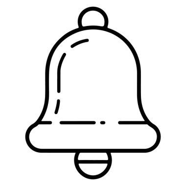 Minimalist bir siyah beyaz çizim içinde bir alkış olan klasik bir çan şekli..