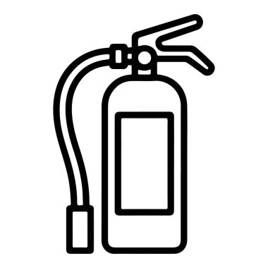 Portatif yangın söndürücünün hortum ve hortumla çizilmiş siyah beyaz çizgisi..