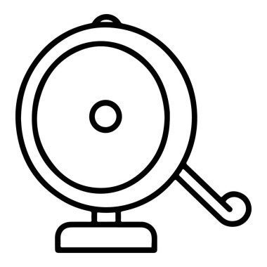 Klasik bisiklet çanının sapı olan siyah beyaz minimalist bir tasviri..