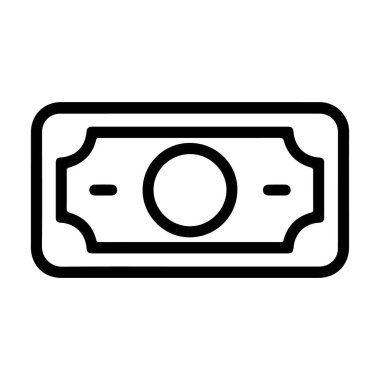 Tek bir banknot ya da dolar banknotunun minimalist siyah beyaz çizimi.