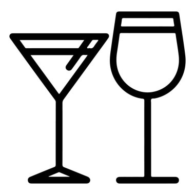 Bir martini bardağı ve bir şarap kadehinin yan yana durduğu basit bir sanat ikonu..