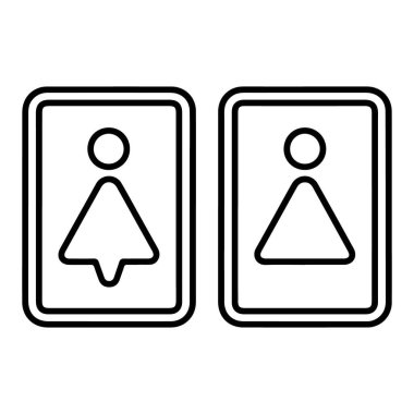 Kadın ve cinsiyet ayrımcılığını temsil eden iki basit sanat simgesi yan yana..