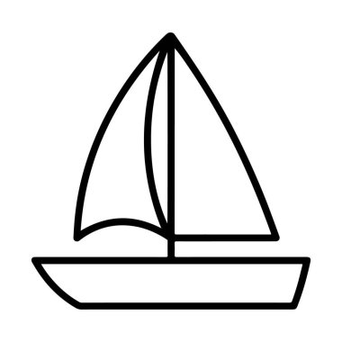 İki yelkenli bir yelkenlinin minimalist siyah beyaz tasviri.