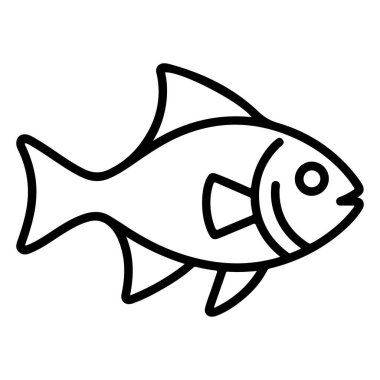 Tek bir balığın minimalist siyah beyaz tasviri.