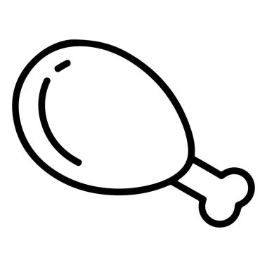 Pişmiş tavuk budu ve kemikle çizilmiş minimalist siyah beyaz çizgi..