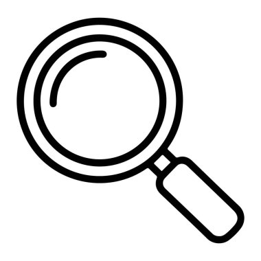 Bir büyüteçin minimalist çizgi sanat simgesi, arama ve keşfi simgeliyor..