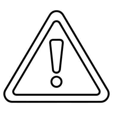 İçinde ünlem işareti olan üçgen bir uyarı işaretinin basit siyah beyaz çizgisi..