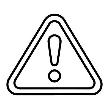 İçinde ünlem işareti olan üçgen bir uyarı işaretinin basit bir çizimi.