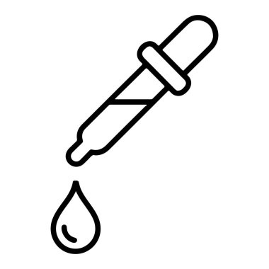 Ucundan tek bir sıvı damlası düşen bir damlacının minimalist siyah beyaz çizgisi..