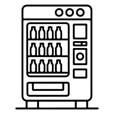 Şişelerle dolu, satın alınmaya hazır bir otomat çizgisi..