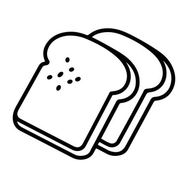 Birinde tohum olan iki dilim ekmeğin minimalist tasviri..