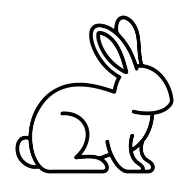 Minimalist siyah beyaz çizgili bir tavşan çizimi..