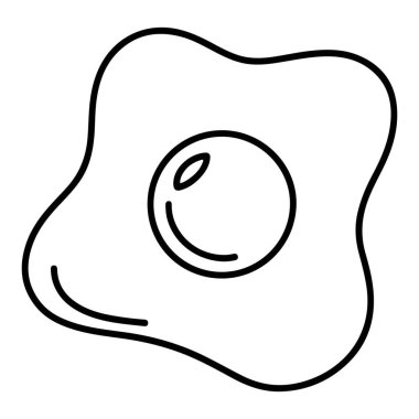 Görünür sarısı olan tek bir sahanda yumurtanın minimalist siyah beyaz tasviri..