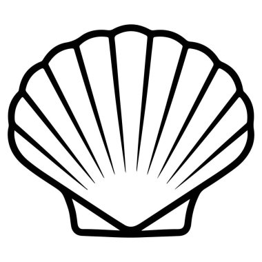 Işıl ışıl kaburgaları olan bir deniz kabuğu çizimi..