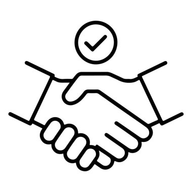 İki eli titreten, anlaşmayı, ortaklığı ve başarıyı simgeleyen basit bir sanat simgesi..