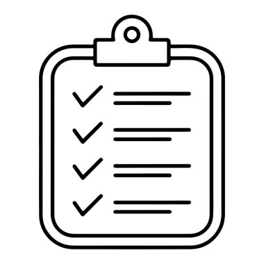 Listede işaretlenmiş dört ögenin bulunduğu basit bir pano çizimi.