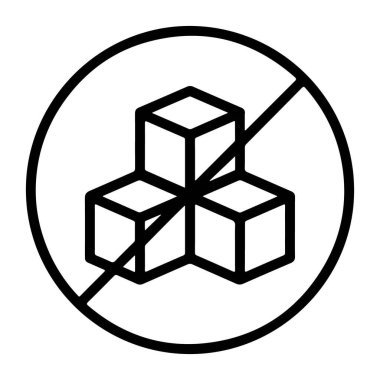 Bir daire içinde üç küp şekerin siyah ve beyaz çizimi.