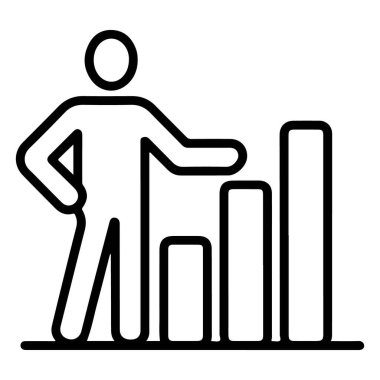 Artan bir çubuk grafiğinin yanında büyümeyi gösteren basit bir çizgi çizimi.