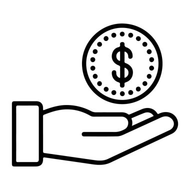 Bir dolar işaretli bozuk para tutan bir elin tasviri..