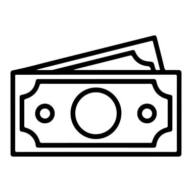 Bir yığın nakit veya banknotu temsil eden minimalist siyah beyaz çizgi.