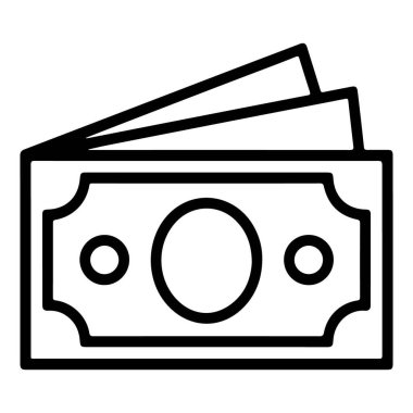 Bir nakit ya da banknot hayranını temsil eden minimalist siyah beyaz çizgi.
