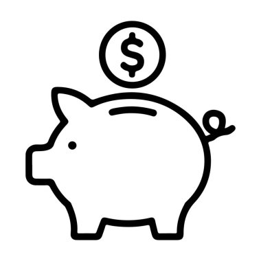 İçinde bir dolar olan bir kumbaranın minimalist çizimi.