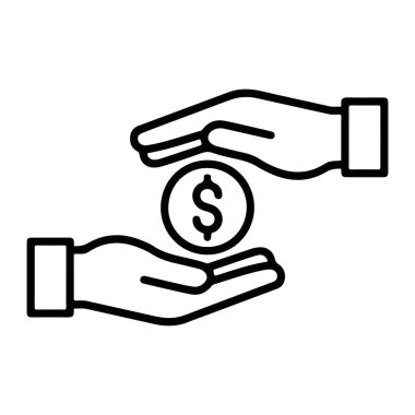 İki el, biri üstte, biri altta, aralarında bir dolar var..