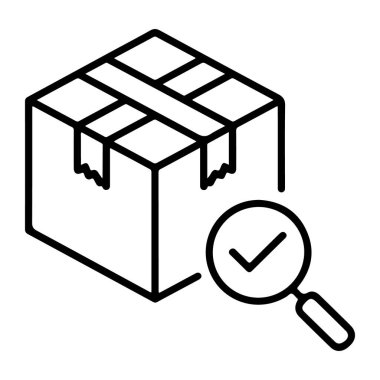 Çizgi resim simgesi işaretli bir büyüteçin yanında mühürlü bir kutu gösteriyor.