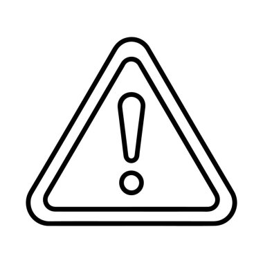 İçinde ünlem işareti olan üçgen bir uyarı işaretinin basit bir taslağı..