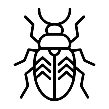 Segmentli gövdesi ve antenleri olan bir böceğin minimalist siyah beyaz çizgisi..