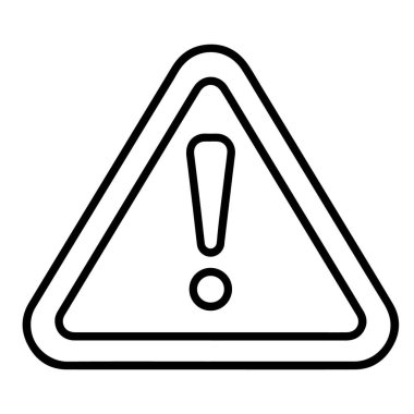 İçinde ünlem işareti olan üçgen bir uyarı işaretinin basit siyah beyaz çizgisi..