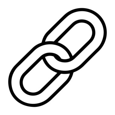 Birbirine bağlı iki zincirin minimalist siyah ve beyaz çizimi, bağlantı ve birliği sembolize eder..