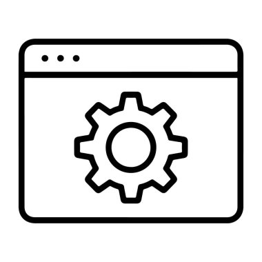 Basit bir çizgi resim simgesi içinde dişli sembolü olan tarayıcı penceresini gösterir.