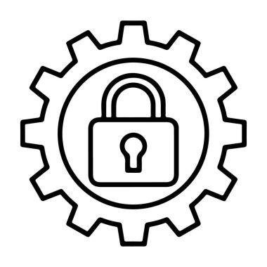 Biçimli bir teçhizat, güvenlik, koruma ve sistem bütünlüğünü temsil eden bir asma kilidi içerir.