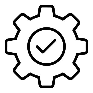 Tamamlanmış bir görevi ya da başarılı bir işlemi temsil eden, çemberin içinde kontrol işareti olan basit bir çizgi resim simgesi.