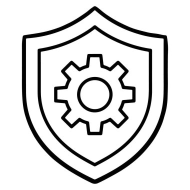 Korunmayı ve teknik operasyonları sembolize eden basit bir kalkan simgesi..