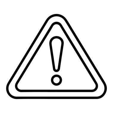 İçinde ünlem işareti olan üçgen bir uyarı işaretinin basit bir taslağı..