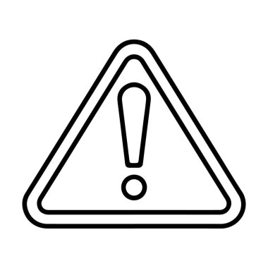 İçinde ünlem işareti olan üçgen bir uyarı işaretinin basit bir taslağı..