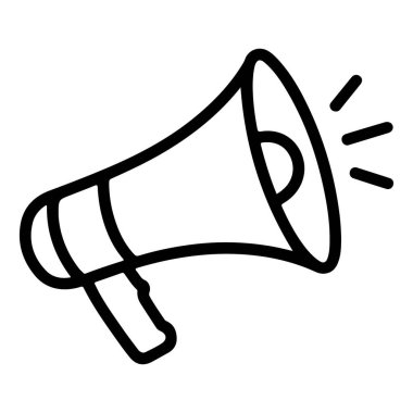 Bir anonsu ya da uyarıyı simgeleyen, içinden ses dalgaları çıkan bir megafonun el çizimi..